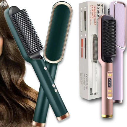 Hair Straightener Comb – Portable Ceramic Brush for Quick & Smooth Styling