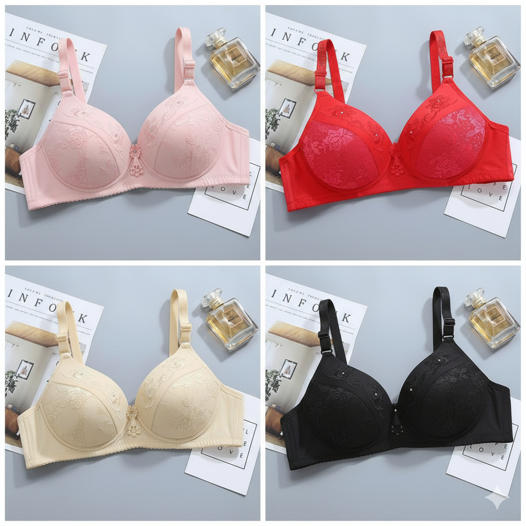 Soft Padded Push-Up Bra - Imported Undergarments for Women and Girls