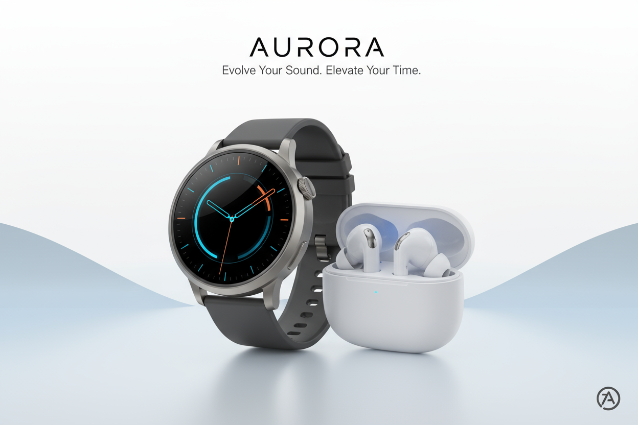 make poster watch and earbuds
